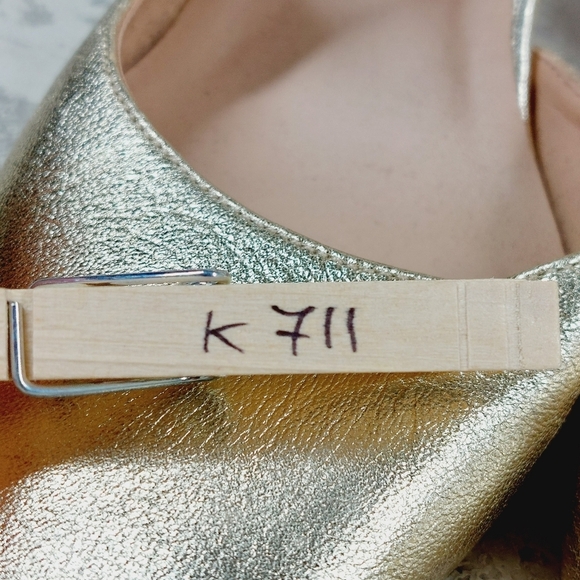 New Naturalizer 27 Edit Abilyn Wide Gold Leather Pointed Toe Heels K711 - Picture 14 of 14